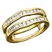 Jewelry : Gold Plated Sterling Silver 3/8 ct. Cubic Zirconia Ring Guard