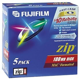 Fujifilm(R) Zip 100MB Disks, Mac Format, Pack Of 5