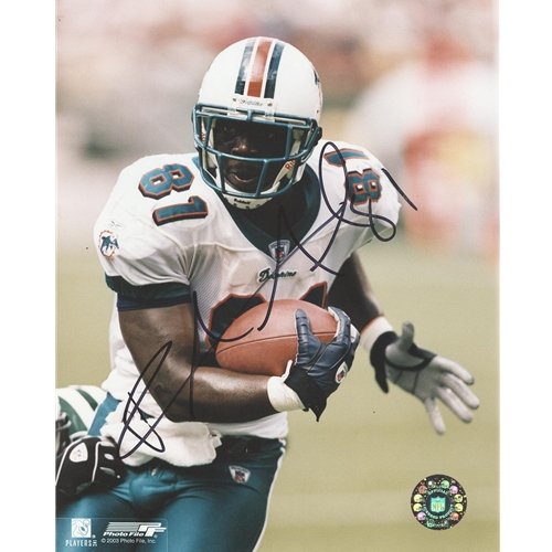 Randy McMichael Autographed Miami Dolphins (White Jersey) 8x10 Photo
