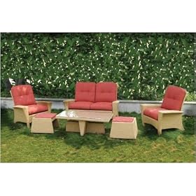 Sabbia Wicker Lounge Set With Coffee Table And Ottomans by Alfresco Home
