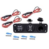 Astra Depot Triple Function Dual Usb Charger + Voltmeter + 12V Outlet Socket Panel Jack Marine For Digital Devices Mobile Phone Tablet (9300663585373)