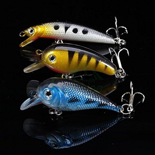 Lot 30 pcs Kinds of Fishing Lures Crank baits Hooks Minnow Bass Baits Tackle