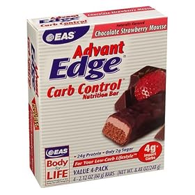 EAS AdvantEdge Carb Control Bar, Chocolate Strawberry Mousse - 4 Bars