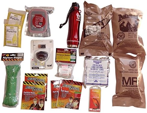 Custom Urban Deluxe Survival Kit 1-Person , Military MRE's, Protech Tactical Bag, Water Filter, More