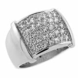 Silver .925 simulated DIAMOND cz MENS pave Ring Size 10