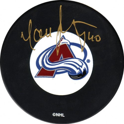 Buy Marek Svatos Colorado Avalanche Autographed Hockey Puck by Frozen Pond
