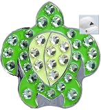 Bella Swarovski Crystal Golf Ball Marker & Hat Clip - Turtle (Green)