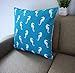 Howarmer Cotton Canvas Aqua Blue Decorative Pillows Cover, Set of 4, Beach Theme (Chevron, Whales, Sea Horse, Sea Stars)