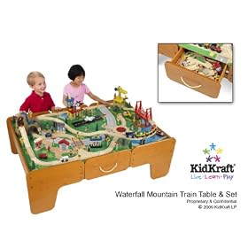 Kidkraft Limited Edition Waterfall Mountain Train Table and Train Set W drawers by KidKraft