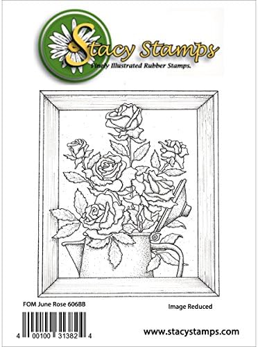 Stacy Stamps Cling Mounted Stamps, 3 x 3.5", Rose
