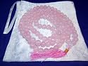 MAL09 Mala Meditation Beads + Bag: Rose Quartz