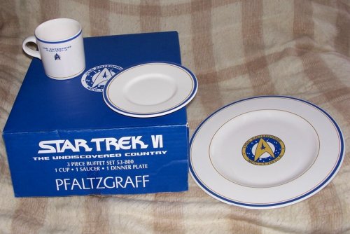 Pfaltzgraff Star Trek VI The Undiscovered Country 3 piece Bone China