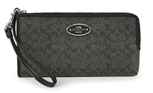 Coach Signature Coated Canvas L-Zip Wallet, Style 52462B