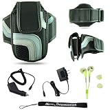 Black Adjustable Deluxe Sportband / Workout Armband with Adaptable Neck Str ....