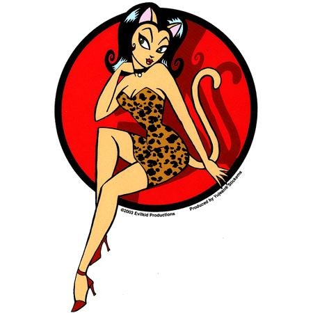 Retro-Style Lady Cat Sticker by Evilkid