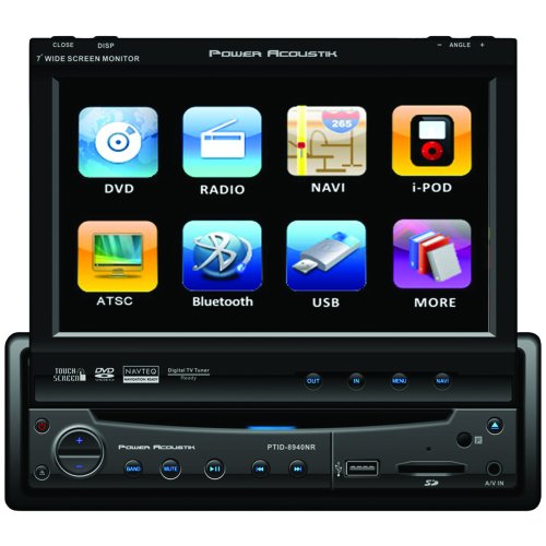New-POWER ACOUSTIK PTID-8940NRBT 7 NAV-READY IN-DASH WIDESCREEN TFT/LCD MONITOR WITH DVD & BLUETOOTH - POWPTID8940NRBT
