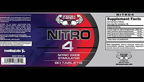 Iron Mag Labs NITRO4TM NO2 Enhancement Formula, Stimulant Free! [Larger, Fuller Muscles. Increase Strength & Vascularity] IronMagLabs Nitro 4 - 90 Tablets