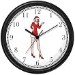Beautiful Woman - Santa Claus Helper, Girlfriend, Wife or Daughter Christmas Theme Wall Clock by WatchBuddy Timepieces (Hunter Green Frame)