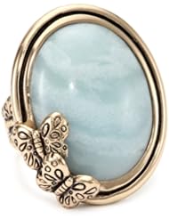 Barse Amazonite Oval Butterfly Ring