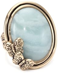 Barse Amazonite Oval Butterfly Ring