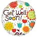 18" Foil Get Well Soon Cheery Flowers Balloon 1 per package