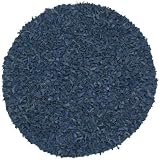 Blue Leather Shag 4x4 Rug with Free Shipping!