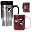 New England Patriots 16oz Travel Mug & 15oz Gameball Ceramic Mug Set - Primary logo NFL Football