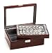 Jewelry : Deluxe Cufflinks Collector's Storage Case Mahogany Oak