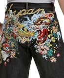 Ed Hardy - Ed Hardy Japan Loose Raw Jeans Shorts