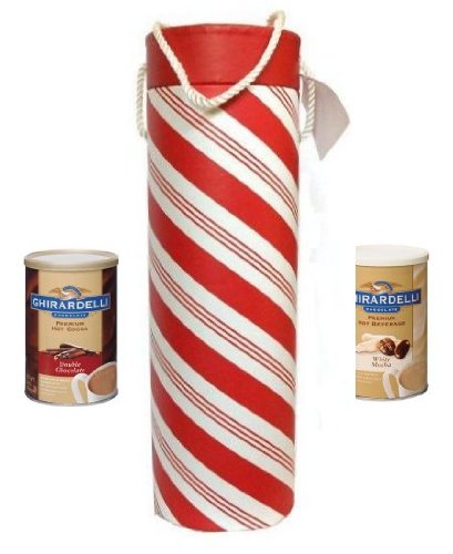 Ghirardelli Peppermint Stripe Holiday Hot Chocolate Gift Set,White Mocha Cocoa and Double... by The Beverage Gourmet