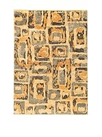 Design Community By Loomier Alfombra Ikat A (Gris/Naranja)
