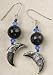 Blue Goldstone and Moon Earrings