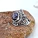 YAZILIND Vintage Antique Round Cut Purple Amethyst Retro Silver Plated Heart Hollow Ring Women