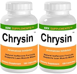 2 BOTTLES Chrysin 360 total Capsules Anti-Estrogen Aromatase Inhibitor 500mg serving KRK SUPPLEMENTS
