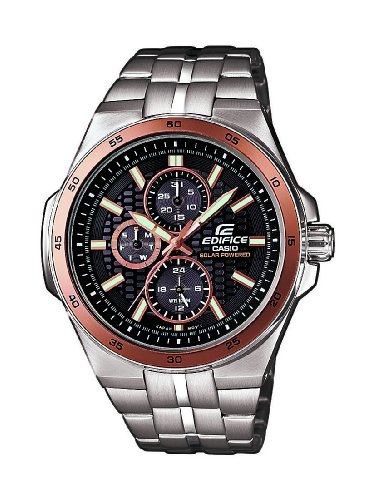 Casio Edifice Herren-Armbanduhr Solar-Kollektion Analog Quarz EF-340SB-1A5VEF Preisvergleich
