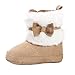 ESTAMICO Baby Girl Plush Winter Snow Bowknot Boots Khaki US 5