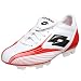 Lotto Little Kid/Big Kid Zhero Evolution Jr FG-3F Soccer Shoe,White/Fiery Red,6.5 M US Big Kid