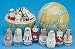 nesting wooden world globe with 8 multicultural dolls