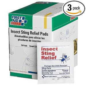 First Aid Only Insect Sting Relief Pad, 50-Count Boxes (Pack of 3) by First Aid Only