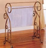 Antique Gold Finish Metal Towel/ Quilt Rack