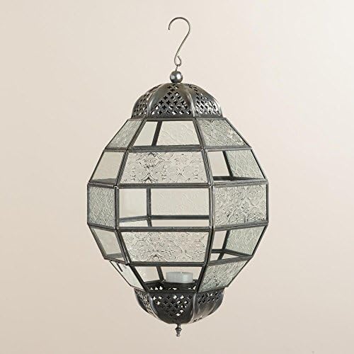 Large Multicolored Glass Hanging Ball Raya Lantern Large: 10.5"W x 9"L x 15"H