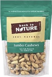 Back To Nature Jumbo Cashews, Sea Salt, Roasted, No Added Oils, 10-Ounce Pouches (Pack of 3)