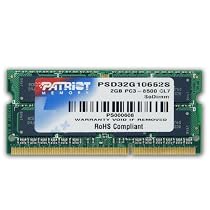 Patriot Signature 2 GB PC3-8500 DDR3 1066MHz Notebook Memory PSD32G10662S