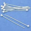 10 Sterling Silver Hat Pin Jewelry Head Pins 25 Gauge 1"
