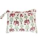 Damero 2pcs Travel Wet and Dry Bag, Reusable Wet Bags Organizer with Two Zippered Pocket for Cloth Diaper, Pumping Parts, Swimsuit and Gym, Elephants