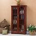 Media Storage Cabinet Windowpane Doors in Cherry Finish image 2