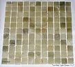 1x1 Light Green Onyx Tumbled Mosaic Tiles Meshed on 12x12 sheets