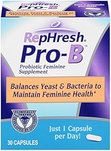 RepHresh Pro-B Probiotic Feminine Supplement, 30-Count Capsules