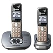 Panasonic DECT 6.0 Cordless Phone System with 2 Handsets - Black (KX-TG6432M)