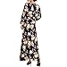 Eastabile Womens Vintage Floral Printed Deep-V Neck Evening Party Beach Long Dress